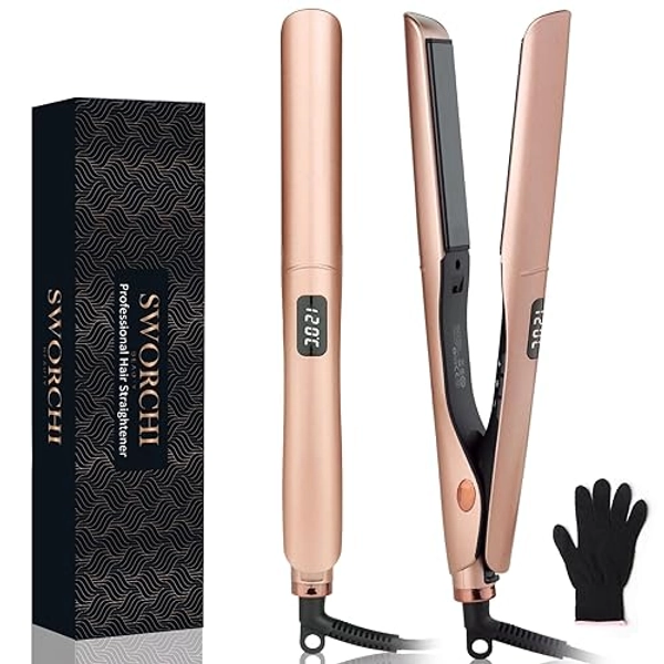 Glätteisen Locken und Glätten 2 in 1 SWORCHI Haarglätter Lockenstab Ceramic Hair Straightener für Lange Kurze Haare Hairstyler, Reiseglätteisen mit LCD Display, Einstellbare Temperatur 120°C-230°C