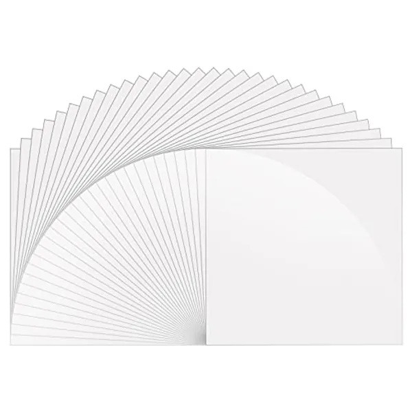 Huaxing Glossy White Permanent Vinyl for Cricut, Adhesive Vinyl Sheets (30 Pack; 12” x 12”) Permanent Vinyl Bundle for Silhouette, Cameo Cutters, Signs, Scrapbooking, Craft Die Cutters