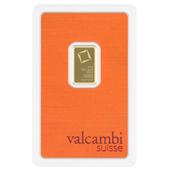 2.5 gram Valcambi Gold Bar