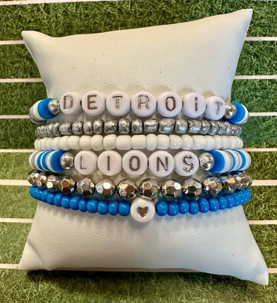 Detroit Lions Inspired Heishi Stackable Bracelets set or Stanley Cup Accessory