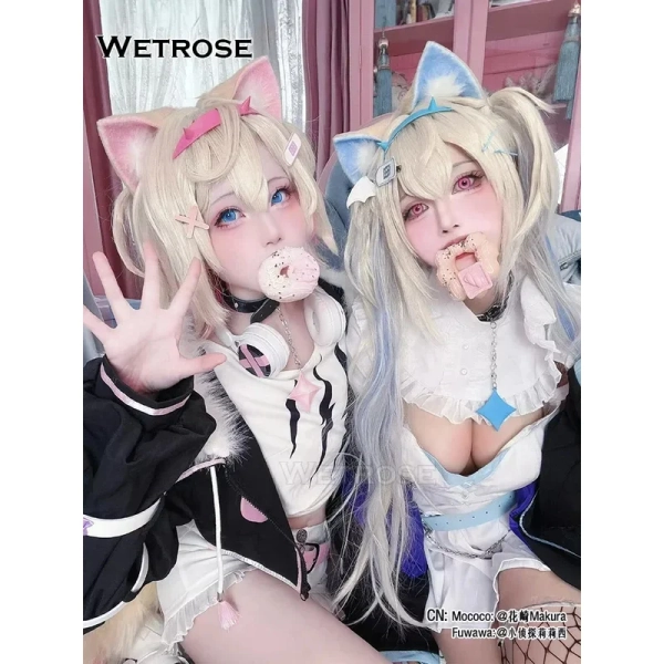 Wetrose Fuwawa Mococo Abyssgard Cosplay Costume fwmc Hololive EN Advent 3rd Generation Fuwa Moco Holo Girl Set9-wD - AliExpress