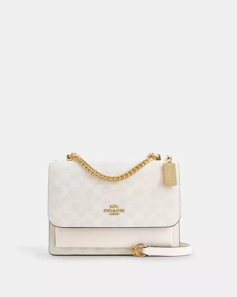 Gold/White/Chalk Klare Crossbody Bag In Signature Canvas