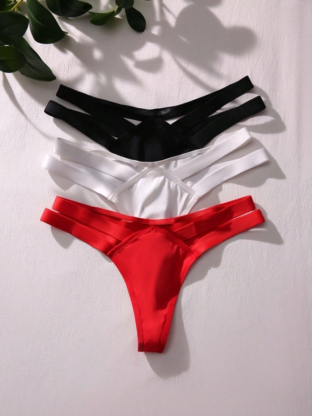 Shein Underwear&Sleepwear Basics 3-pack uitgesneden sexy slipjesset