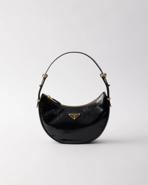Prada Arqué naplak patent leather shoulder bag