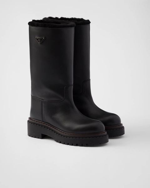 Leather and shearling boots