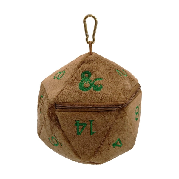 D20 Plush Dice Bag - Copper and Green