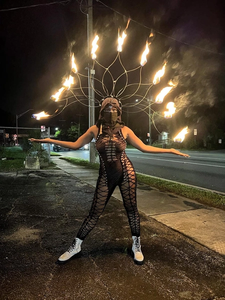 Fire Crown &gt;&gt;&gt;Foldable&lt;&lt;&lt; &gt;&gt;&gt;FREE FAST SHIPPING&lt;&lt;&lt; Dance * Performers * Bellydance * Practice * Festival