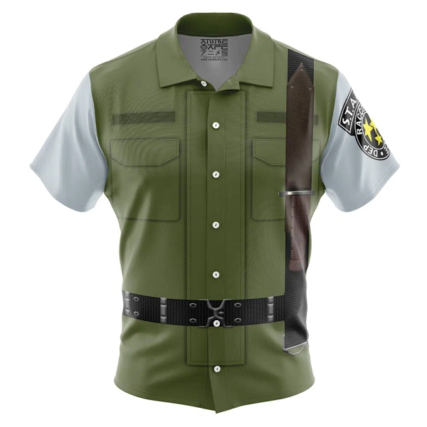 S.T.A.R.S. Chris Redfield Resident Evil Button Up Hawaiian Shirt