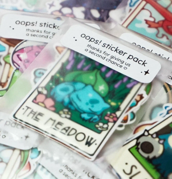 Oops Sticker Pack, 5 Random Stickers Vinyl Glossy Die Cut Stickers - Etsy