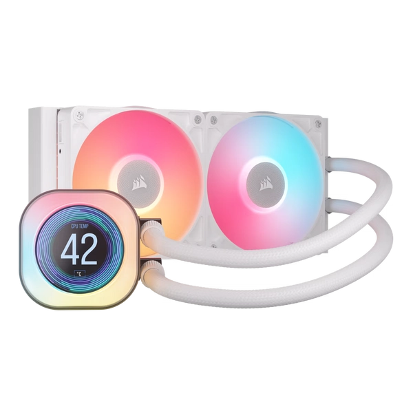 iCUE LINK TITAN 240 RX LCD Liquid CPU Cooler - White