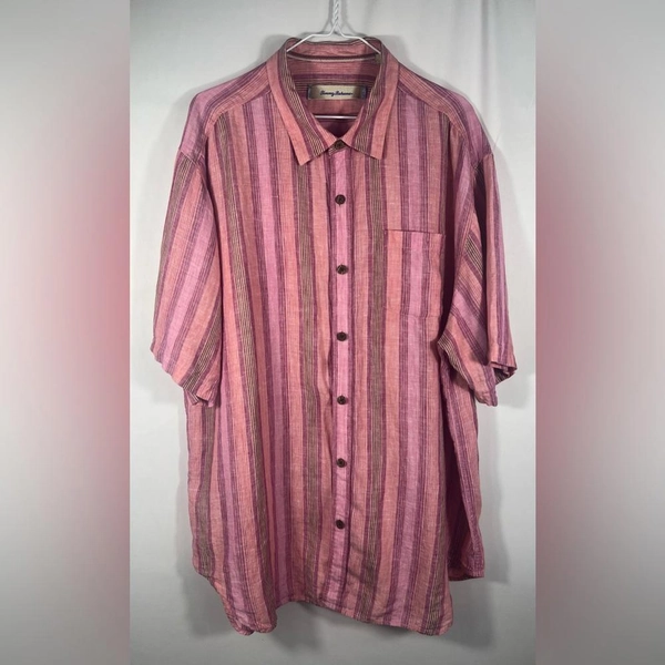 Pink Linen Button Up Shirt