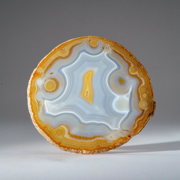 Genuine Banded Smiley Face Quartz Agate Slice from Brazil (274.5 grams)