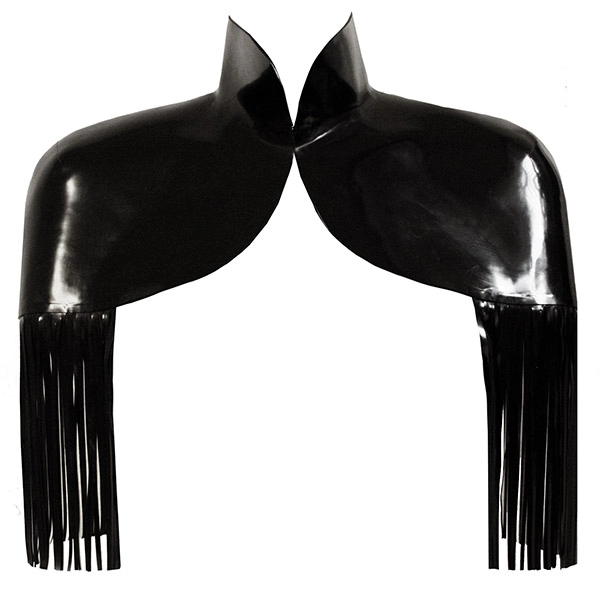 Latex Restricted Cape w/ fringe in supatex black