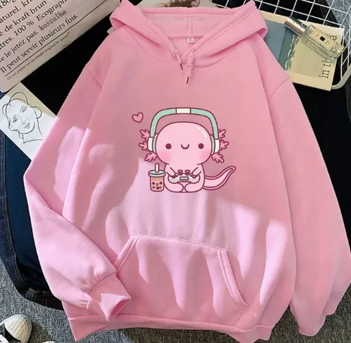 Axolotl Playing Video Games Hoodie
