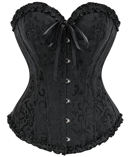 SZIVYSHI Corset Tops for Women, Bustier Shapewear Lingerie, Lace Waist Push Up Bodysuit