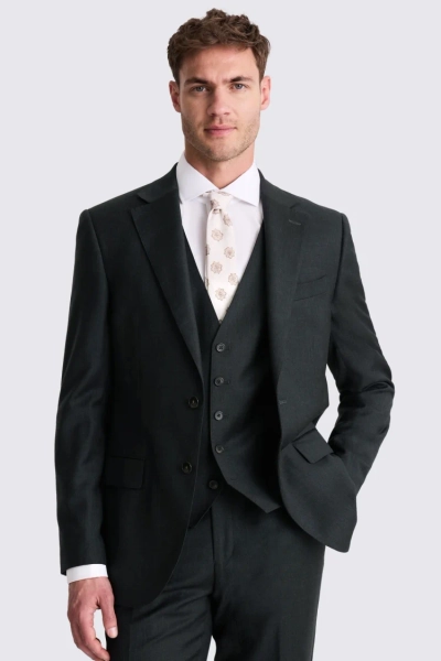 Regular Fit Charcoal Twill Suit