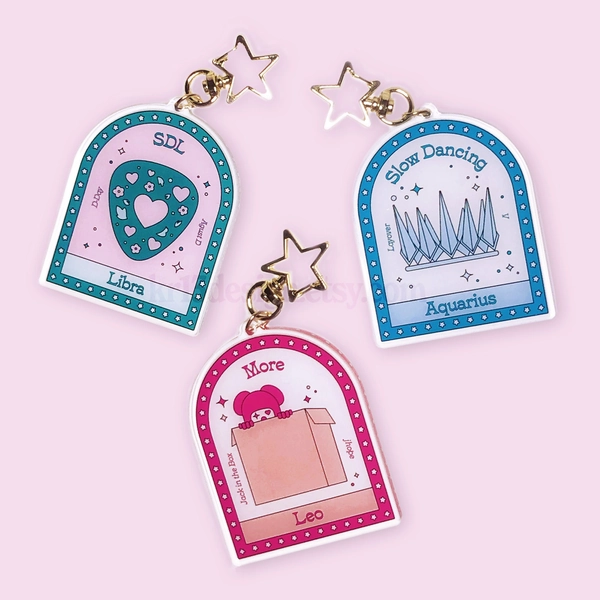 Bangtan Zodiac Sign Solo Album Inspired Keychains / Astrology / Jungkook, J-Hope, Suga, RM, V, Jin, Jimin / 3 in Acrylic Keychain