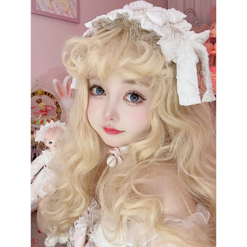 [26.59€]Perruque Lolita Longue Ondulée Dorée Baby Doll