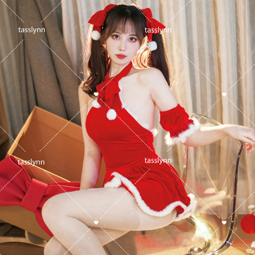 2022 Lovely Red Maid Lolita Dress Kawaii Halloween Outfits for Women Apron Maid Outfit Kawaii Christmas Dress