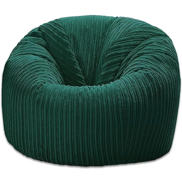 Beautiful Beanbags - Jumbo Cord Beanbag Chair, Plush Jumbo Cord Lounger, Great as Recliner (Teal)