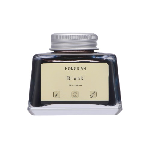 Hongdian Fountain Pen Bottled Ink Black, 60ml Fountain Pen Bottled Ink, Non Carbon by Asvine - Black