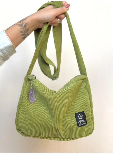 Bolsa Veludo CotelĂȘ - Pistache - Ametista