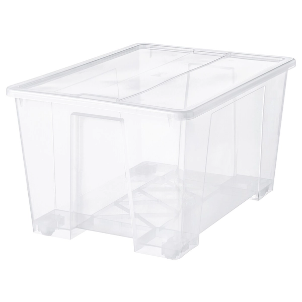 SAMLA Box mit Deckel - transparent 79x57x43 cm/130 l