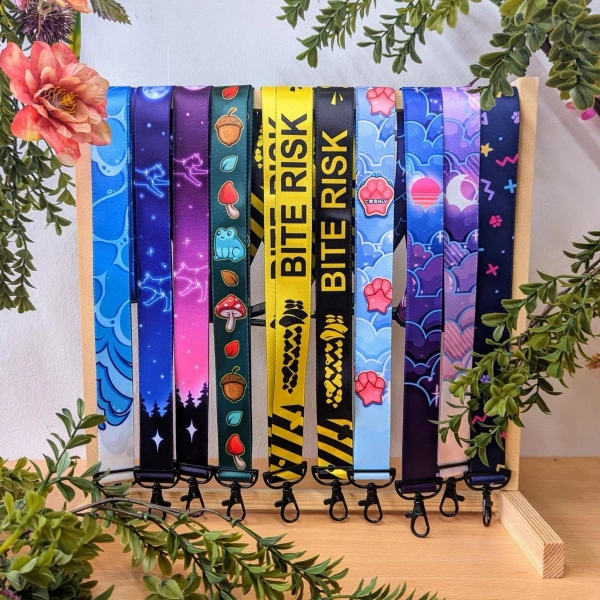 Lanyards Clouds, Stars, Vaporwave, Ocean, Furry Themed