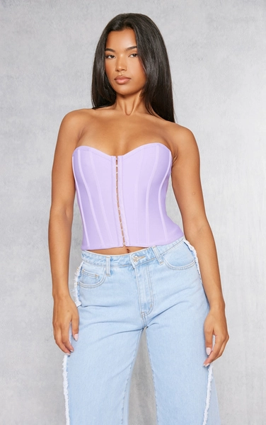 Lilac Bandage Hook And Eye Structured Corset
