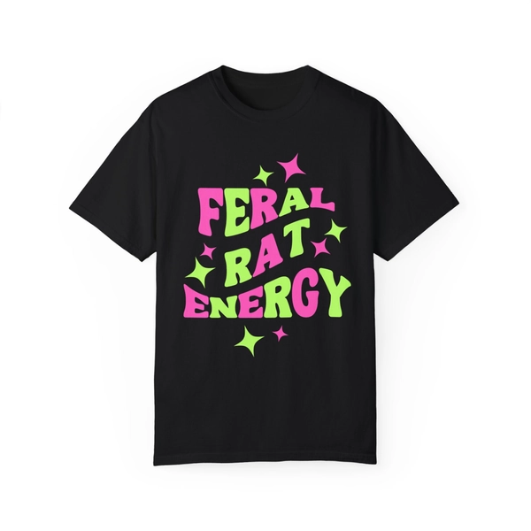 Feral Rat Energy Bright Front Design Comfort Colors Unisex Garment-Dyed T-shirt