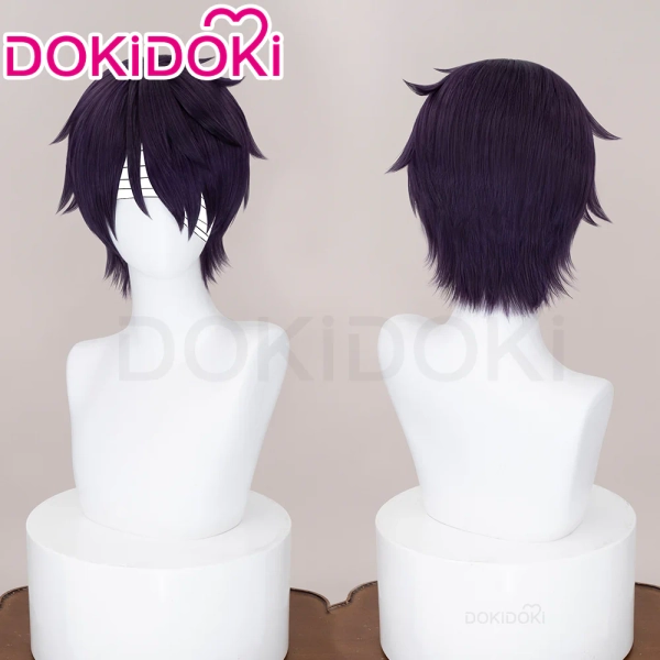 【Ready For Ship】DokiDoki Anime Cosplay Wig Short Deep Purple Hair Men