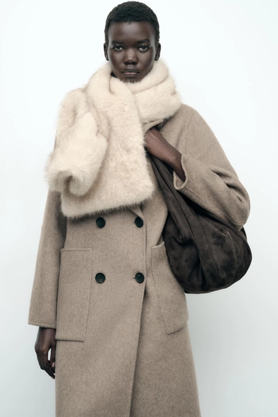 PLAIN FAUX FUR SCARF