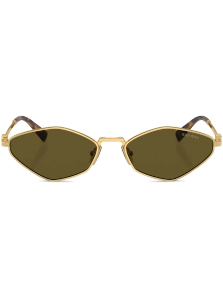 logo-lettering geometric-frame sunglasses