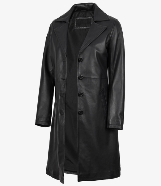 Jackson Black Real Leather Car Coat for Women