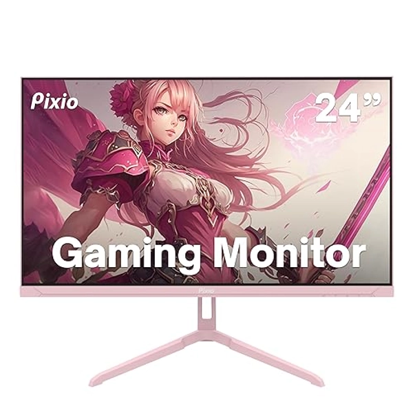 Pixio PX248 Wave Pink 24 inch 200Hz Refresh Rate FHD 1080p Resolution Fast IPS Panel 1ms GTG Response Time Pink Gaming Monitor with Adaptive Sync