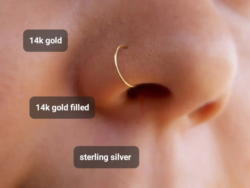 14k solid gold nose ring / gold filled nose ring / silver nose ring