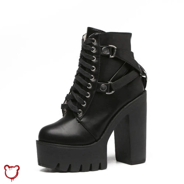'Goth Black Ankle Boots'