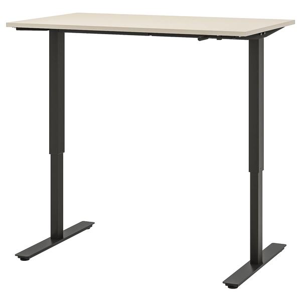 TROTTEN Desk sit/stand - beige/anthracite 120x70 cm (47 1/4x27 1/2 ")