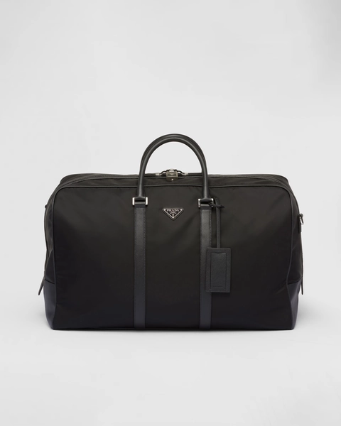 Re-Nylon and Saffiano leather duffle bag
