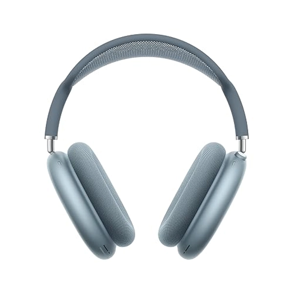 Apple AirPods Max Cuffie wireless over-ear, Cancellazione attiva del rumore di livello pro, Modalità Trasparenza, Audio spaziale personalizzato, Ricarica USB-C, Cuffie Bluetooth per iPhone, Azzurro