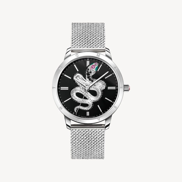 Women’s watch snake in 3D optics silver-coloured
