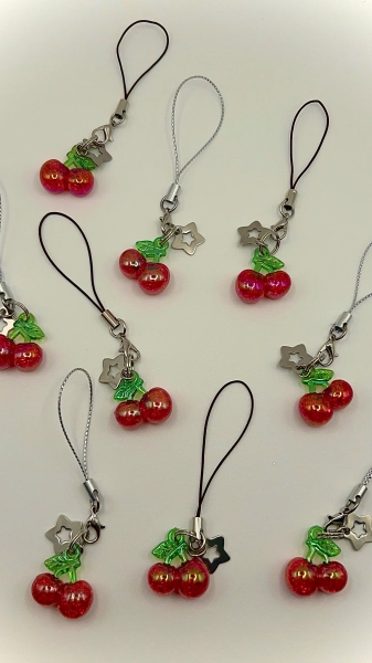 Star Cherry Phone Charm- Cute aesthetic cherry girl phone charm