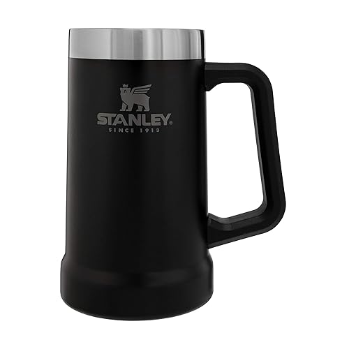 Stanley Classic Beer Stein with Big Grip Handle, Beer Party Mug and Tumbler, 24 oz - 24oz - Matte Black
