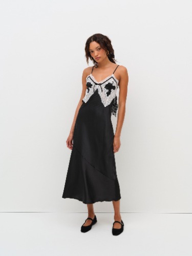 Maeve Maxi Slip Dress — Black