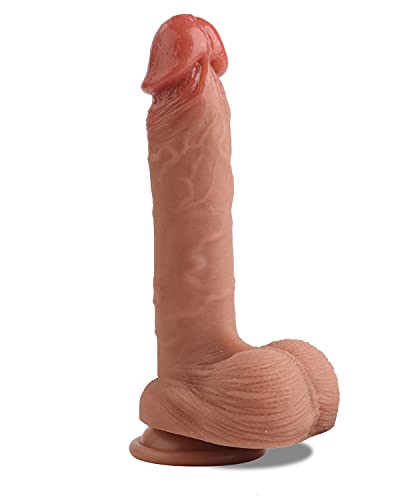 Realistic Dildo for Beginners Lifelike Huge Silicone Dildo, with Strong Suction Cup for Hands-Free Play, Realistic Penis for G-Spot Stimulation Dildos Anal Sex Toys for Women and Couple 7.7 " - Flesh