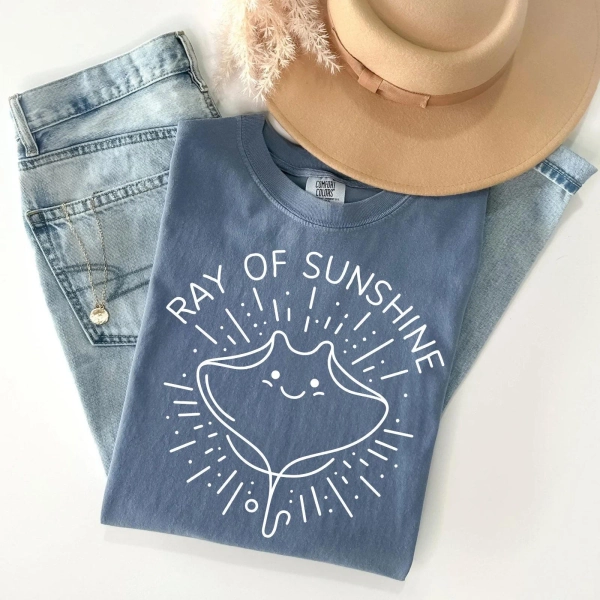 Ray of Sunshine Manta Ray Shirt by DrawdotsLtd