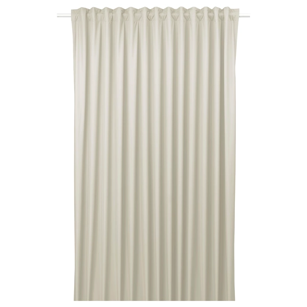 BENGTA Mörkläggningsgardin, 1 längd - beige/med veckband 210x250 cm