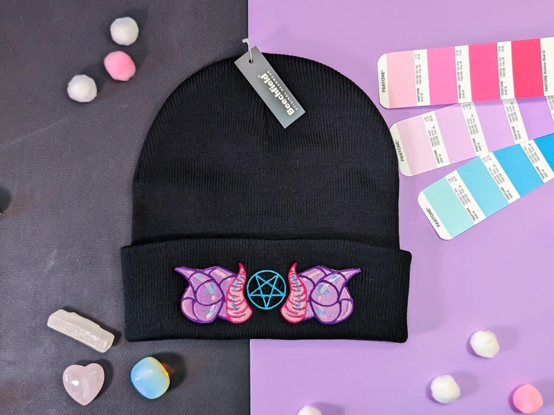 Summon Demons Horns Pentagram Beanie 