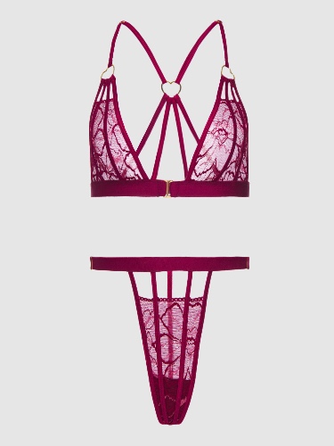 Georgie Bralette And Panty Set | Plum / M/L