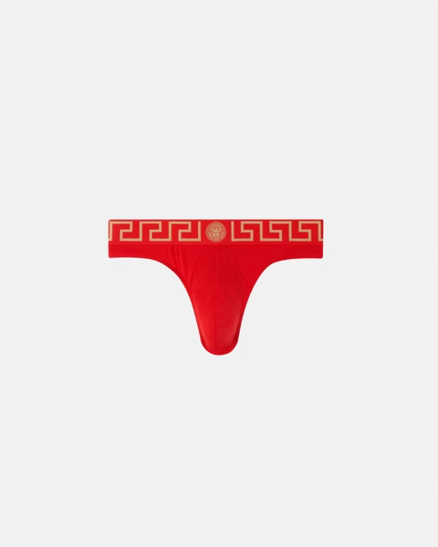 Greca Border Thong - Large - Red